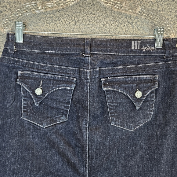 Kut From The Kloth Dark Blue Denim, Jean Skirt Sz 8. - Picture 7 of 10
